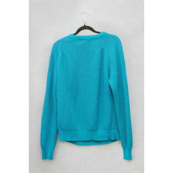 Vintage The Men’s Store at Sears Sweater – Bright Turquoise Chunky Pullover (L) - Picture 2 of 4